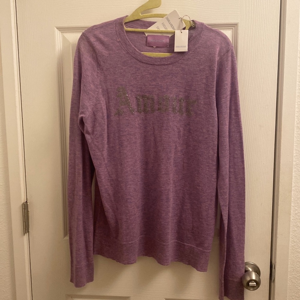 Zadig & Voltaire lavender 100% CASHMERE long sleeve top